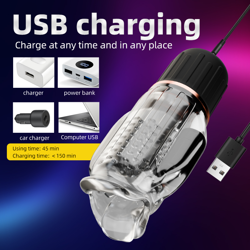 Men’s Licking Vibrating Heating Rechargeable Masturbator Sex Toy - 161 - Image 8